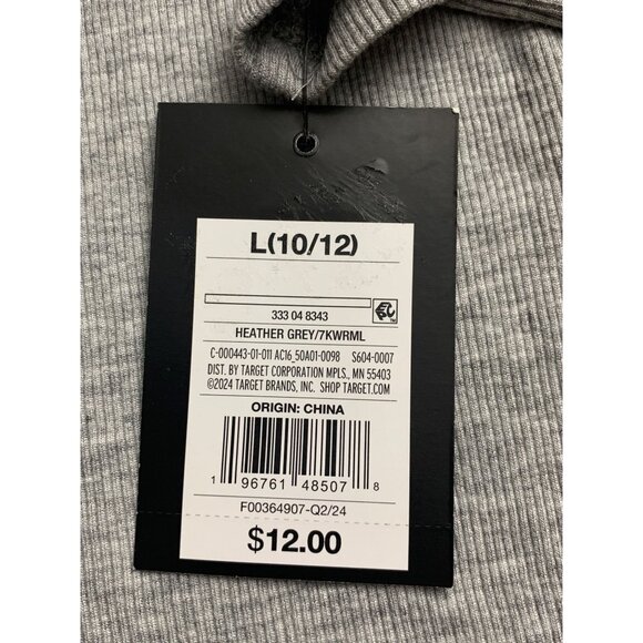 Art Class Youth Off-Shoulder Gray Ribbed Long Sleeve Top With Straps Size Medium - Picture 9 of 11